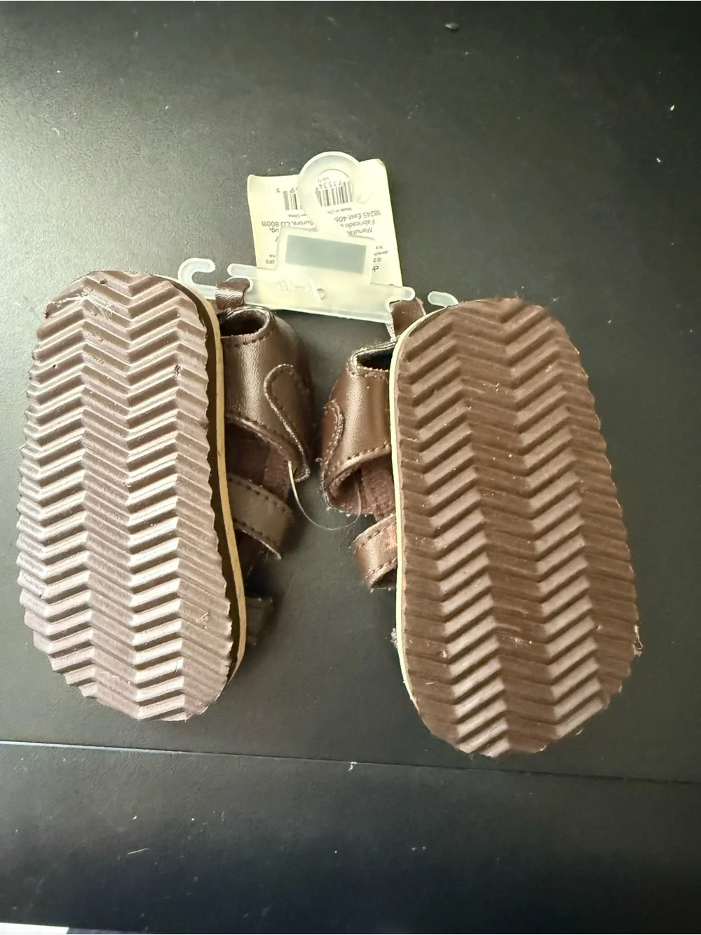 child of mine Brown Leather-Look Toddler Sandals